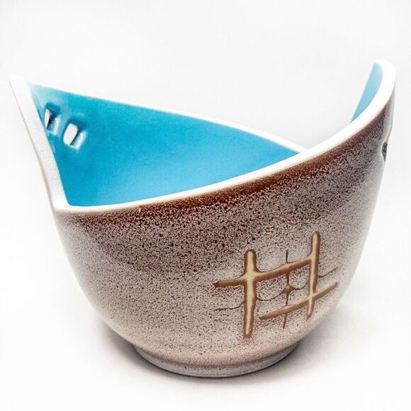 Mid-Century VTG Asymmetrical Cut-Out Ceramic Bowl/Planter - Picture 3 of 8